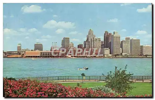 Moderne Karte Detroit River skyline