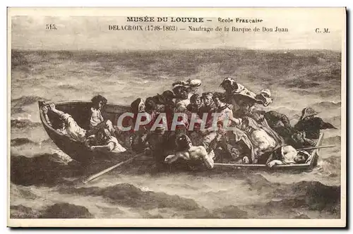 Cartes postales Musee Du Louvre Delacroix Naufrage de la barque de Don Juan