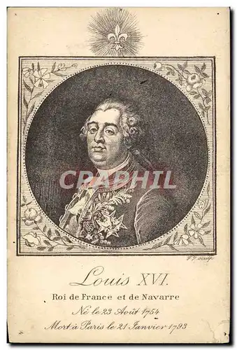 Ansichtskarte AK Louis XVI Roi de France et de Navarre