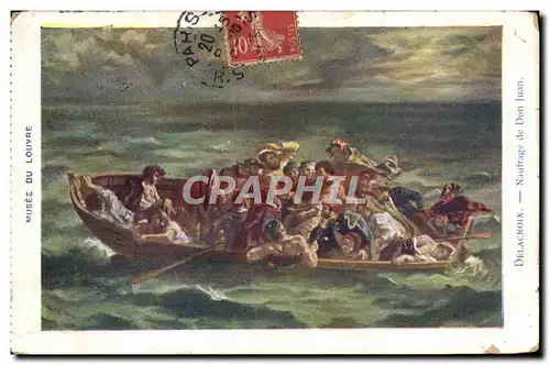 Cartes postales Musee Du Louvre Delacroix Naufrage de Don Juan