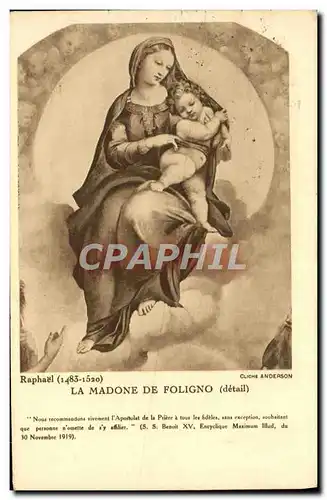 Cartes postales Raphael La Madone de Foligno