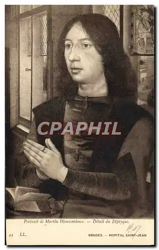 Cartes postales Bruges Hopital Saint Jean Portrait de Martin Hiewenbowe Detail du tryptique