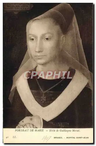 Cartes postales Portrait De Marie Siecle de Guillaume Moreel Bruges Hopital Saint Jean