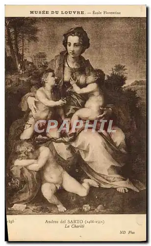 Cartes postales Musee Du Louvre Ecole Florentine Andrea del Sarto la charite