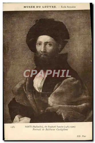Cartes postales Musee Du Louvre Ecole Romaine Santi dit Raphael sanzio Portrait de Balthasar Castiglione