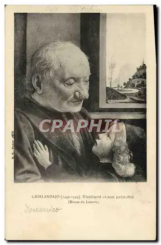Ansichtskarte AK Musee Du Louvre Ghirlandajo Vieillard et son petit fils