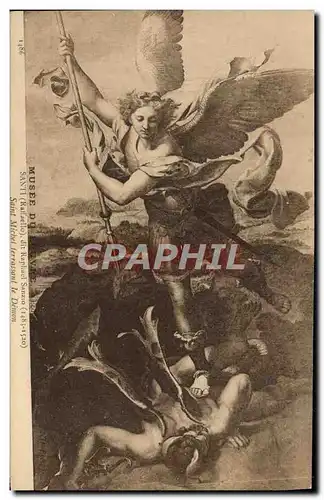 Cartes postales Musee Du Louvre Santi Saint Michel terrassant le demon
