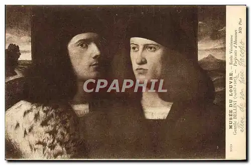 Ansichtskarte AK Musee Du Louvre Ecole Venitienne Gentile Bellini Portraits d&#39hommes