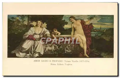 Cartes postales Amor Sacro E Profano Tiziano Vecellio Roma Galleria Borghese