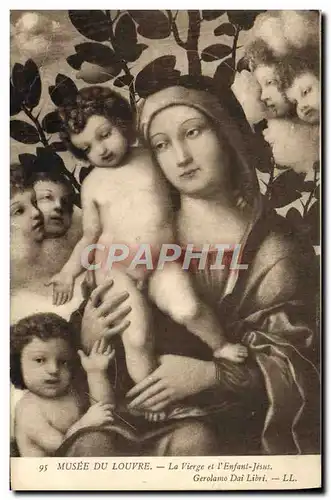 Cartes postales Musee du Louvre La Vierge et l&#39Enfant Jesus Gerolamo Dai Libri