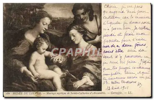 Cartes postales Musee du Louvre Mariage mystique de Sainte Catherine d&#39Alexandrie Correggio