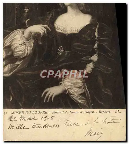 Cartes postales Musee du Louvre Portrail de Jeanne d&#39Aragon Raphael