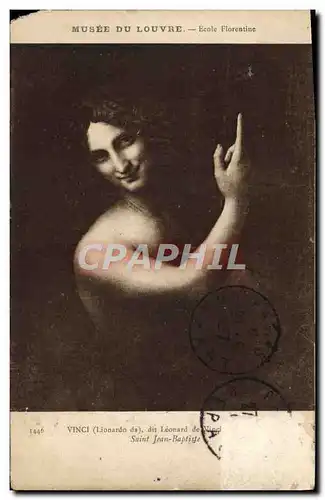 Cartes postales Musee De Louvre Ecole Florentine Vinci Leonard de Vinci Saint Jean Baptiste