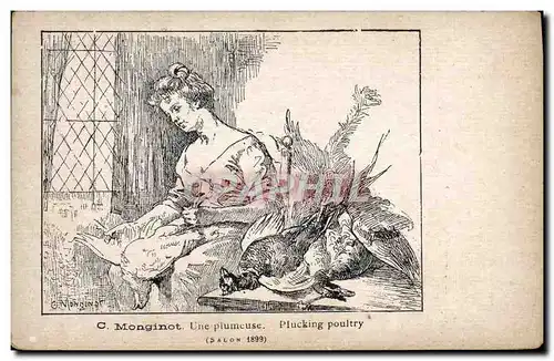 Cartes postales C Monginot Une Plumeuse