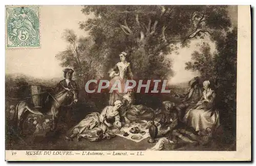 Cartes postales Musee du Louvre L&#39Automme Lancret Ane Mule