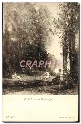 Cartes postales Corot Une Fete antique Musee de Lille