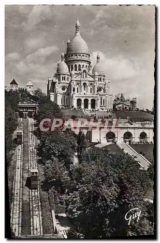 Cartes postales moderne Paris et ses Merveilles Basilique du Sacre Coeur de Montmartre et le funiculaire