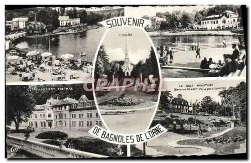 Cartes postales Souvenir de Bagnoles de L&#39Orne Etablissement thermal Golf miniature