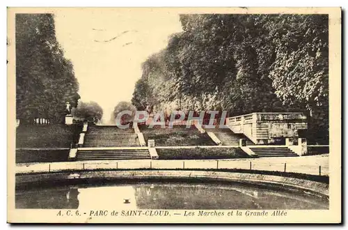 Cartes postales Parc de Saint Cloud Les Marches et la Grande Allee