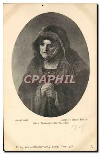Ansichtskarte AK Rembrandt Bildniss seiner Mutter