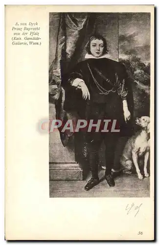 Cartes postales A van Dyck Prinz Ruprecht von der Pflaz Kais Gemalde Gallerie Wien Chien