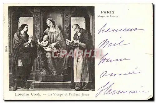 Cartes postales Paris Musee du Louvre Lorenzo Credi La Vierge et l&#39enfant Jesus