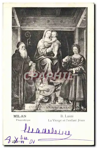 Cartes postales Milan La Vierge et L&#39enfant Jesus Luini