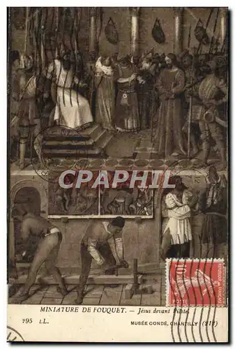 Cartes postales Miniature de Fouquet Jesus devant Pilatel Musee Conde Chantilly