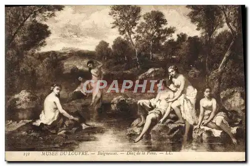 Cartes postales Musee du Louvre Baigneuses Diaz de la Pena
