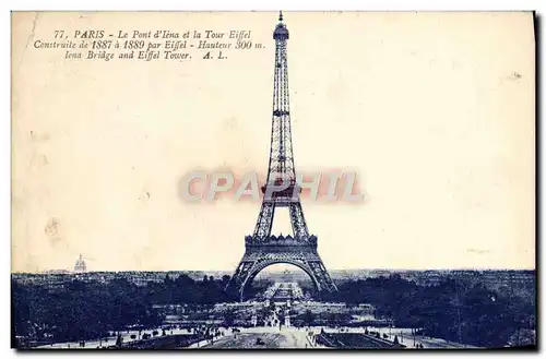 Cartes postales Paris Le Pont d&#39Iena et la Tour Eiffel