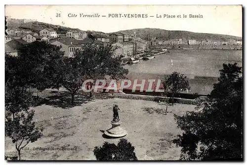 Cartes postales Cote Vermeille Port Vendres La Place et le Bassin