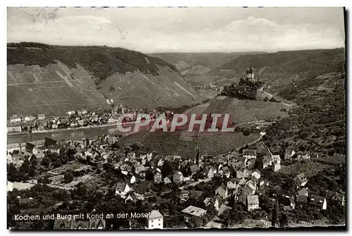 Moderne Karte Kochem und Burg mit Kond an de Mosel