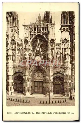 Cartes postales Rouen La Cathedrale Grand Portail Porte Principale