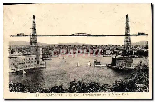 Cartes postales Marseille Le Pont Transbordeur et le Vieux Port