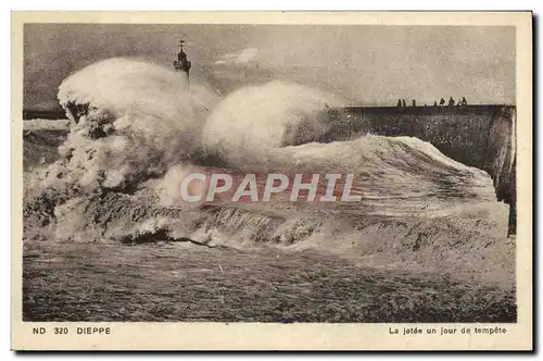 Ansichtskarte AK Dieppe La jetee un jour de tempete Phare