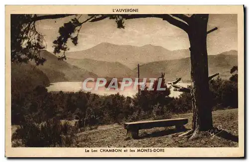 Ansichtskarte AK L&#39Auvergne Le Lac Chambon Et Les Monts Dore