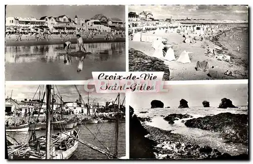 Cartes postales moderne Croix De Vie Saint Gilles Plage Le port Rochers de Sion