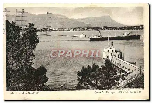 Cartes postales St Mandrier Creux St Georges L&#39Entree De Toulon Bateau