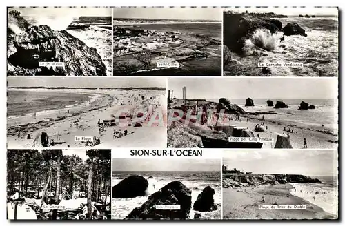 Cartes postales moderne Sion Sur L'ocean Le jet d'eau Saint Gilles La corniche vendeenne La plage
