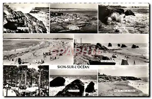 Moderne Karte Sion Sur L&#39ocean Le jet d&#39eau Saint Gilles La corniche vendeenne La plage