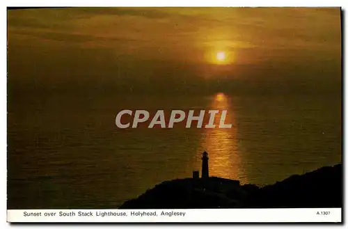 Cartes postales moderne Sunset over South Stack Lighthouse Holyhead Angelsey