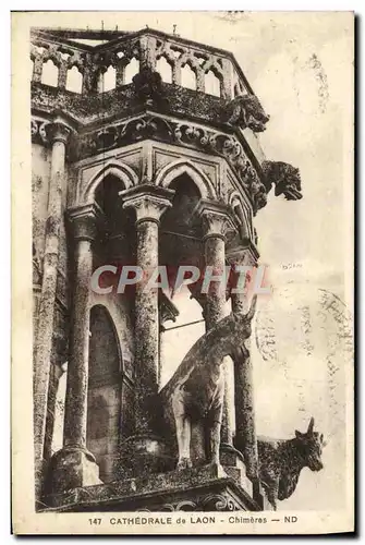 Ansichtskarte AK Cathedrale De Laon Chimeres