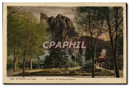 Cartes postales Bad Munster Am Stein Kurpark Mit Rheingrafenstein