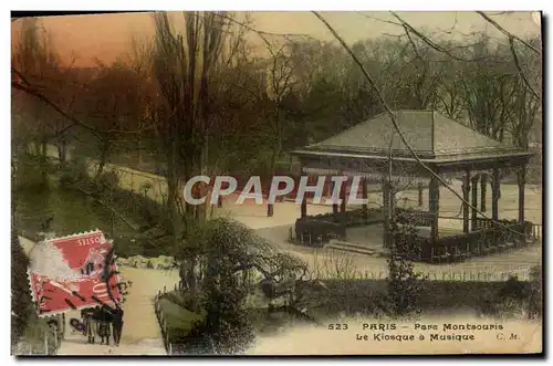 Cartes postales Paris Pars Montsouris Le kiosque a musique