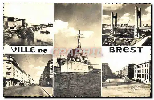 Cartes postales moderne Ville De Brest L&#39arsenal le grand pont et la rue de Siam