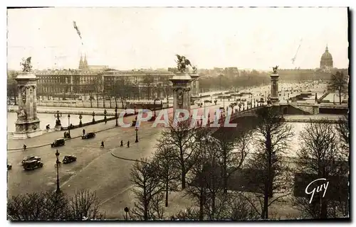 Moderne Karte Paris Pont Alexandre III et esplanade des Invalides