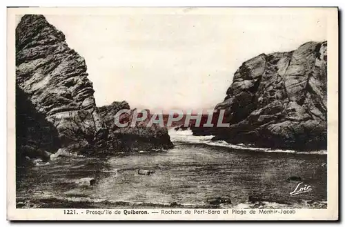 Cartes postales Presquile De Quiberon Rochers De Port Bara Et Plage De Monhir Jacob