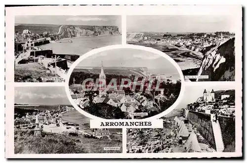 Cartes postales moderne Arromanches Le port et la digue Port de la Liberation Vue generale La plage