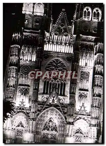 Cartes postales moderne Tours la cathedrale illuminee