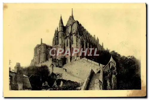 Cartes postales Abbaye du Mont Saint Michel La merveille vue des remparts